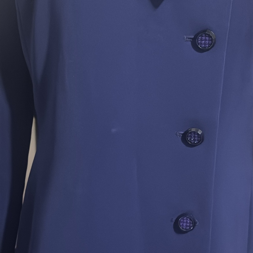 Authentic Kasper Petite Designer Button Navy Dres… - image 7